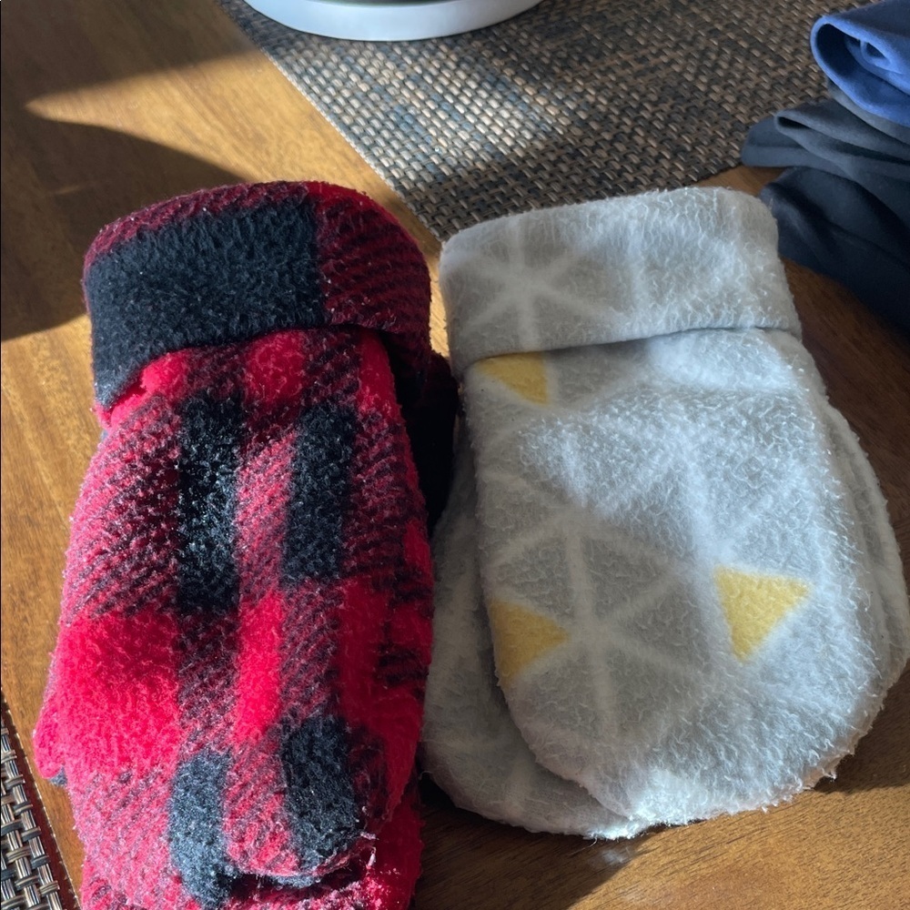 Plaid and Geometric Patterned kids mittens